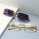 Vintage Gold Frame Rimless Hip Hop MULTI-COLOR Lens Retro Fashion Glasses
