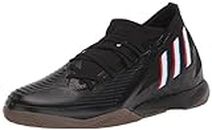 adidas Unisex Predator Edge.3 Indoor Soccer Shoe, Core Black/White/Vivid Red, 7 US Men