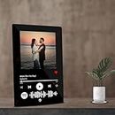 Giftplease Customized Photo and Song Spotify Frame With Steel Removable Stand | Personalized Frame with scannable code | Gift | Birthday | Anniversary (Black, 6 * 9 Inches),Tabletop