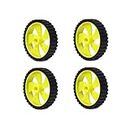 Electronic Spices Pack of 4 wheel-4512 Robot Durable Rubber Tire Yellow wheel 45mm for BO DC Motor For Motor Toy Car Electronic School Collages Projects (45mm x 11mm)