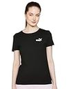 Puma Women's Solid Regular Fit T-Shirt (683751_Black