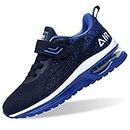 RomenSi Air Athletic Running Shoes for Boys Girls Lightweight Breathable Tennis Sports Kids Sneakers, Darkblue, 8 Toddler