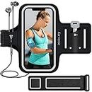 Phone Holder for Running, Karvense Phone Arm Bands for Running Exercise Workout Jogging, for iPhone 15 Pro/15/14 Pro/14/13 Pro/13/12 Pro/12/11/XR, Samsung Galaxy S/A, to 6.1'', Cell Phones Armband