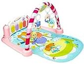 BABA FAB Scrap Musical Keyboard Mat Piano Gym Mat for Baby Fitness Baby Exercise Kit Kids Playing Mat with Hanging Toys Waterproof Mat for Baby Boys Girls (0 to 24 Month) (5 in 1 Piano Gym- Pink)