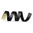Mission Belt Men's Ratchet Belt - 40mm Gold Buckle/Black Nylon Strap, Small (Up to 32")