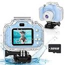 Dylanto Upgrade Kids Waterproof Camera Christmas Birthday Gifts for Girls Age 3-12 Children Digital Camera Underwater, HD Video Toddler Camera Toy for 5 6 7 8 9 10 Year Old Boys (Blue)