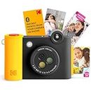 KODAK Smile+ kabellose Digitale Sofortbildkamera mit effektveränderndem Objektiv, 2x3-Zoll Zink-Fotodrucken mit Selbstklebender Rückseite, kompatibel mit iOS- und Android-Geräten – Schwarz