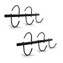 VBUY 2Pcs Steel Tack Rack with Swivel Hooks for Horses Black Hanging Bridle Hooks Portable Tack Hangers Horse Tack Room Organizer Horse Tack Holder Stall Room Fence Trailer Accessories