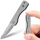 KeyUnity KK12 Mini Titanium Pocket Knife for Everyday Carry - Razor Sharp Folding Blade, Lightweight EDC Tool for Camping, Hiking And Outdoor Couteau De Poche En Titane