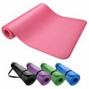 Extra Thick 10mm Exercise Yoga Pilates Mat Gym Fitness NBR 72"x 24" w/ Bag Strap