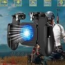 Mobile Game Controller with Cooling Fan for Fortnite PUBG,Smartphone Game L1R1 Triggers Controller Joystick Gamepad w/Aim and Fire Buttons for 4.7-6.5" Android iOS iPhone Rechargeable,Black
