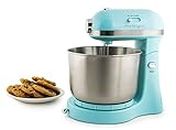 Nostalgia Classic Retro Professional 3.5 Qt Stand Mixer with Tilt Head and Stainless Steel Bowl, Six-Speed, Includes Dough Hooks and Beaters, Aqua