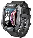 Smartwatch da uomo militare da 1.72 pollici, orologio fitness 5 ATM IP69K, impermeabile, 24 modalità sportive, orologio da polso per iOS e Android, Nero