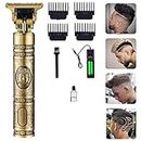 C (DEVICE) Trimmer Men Professional Buddha Style Rechargeable Cordless Hair Beard Clipper Shaver Adjustable Blade For Close Cut Precise Multi Grooming Kit, Face, Head And Body Trimmer (Gold)