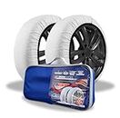 KnK Automotive Snow Socks for tires - Snow Chain Alternative for All Car SUV Wheel Rims Anti-skid Ice Storm Snow Emergency Long Distance Traction Aid European-Made 2-Piece (M)