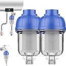 Water Heater Pre-Filter with 316 Stainless Steel Net, Reusable Sediment Water Filter, Spin Down Sediment Filter, Reverse Osmosis Water Filter, for Sink, Washing Machines, Water Heaters, Shower (2pcs)