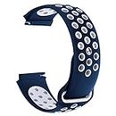 ACM Watch Strap Silicone Belt 22mm compatible with Huawei Watch Gt 2 Classic 46mm Smartwatch Sports Dot Band Blue with White