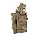 EXCELLENT ELITE SPANKER Open-Top Double Rifle Mag Pouch for M4 M14 M16 G36 AR15 Magazine with 1911 HK45 Glock Pistol Mag Pouch(Coyote Brown)