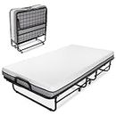 Milliard Deluxe Diplomat Folding Bed – Twin Size - Guest Bed - Rollaway Bed - with Luxurious Memory Foam Mattress and a Super Strong Sturdy Frame – 75” x 38
