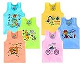 Kotton Candy Vest Cotton Innerwear for Baby Cloth Sleeveless Undershirts for Kids Sando ganji Tank-Tops Toddler Girls/Boys Pack of 6 (1-2 Years)
