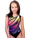 LIL'FOX Gymnastics Leotards for Girls - RAINBOW CRAZE - Kids Dance, Tumbling, Acrobatics, Gymnastics Equipment (Girls 12 - AXS, Rainbow Craze)