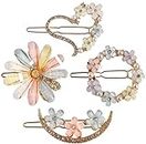 ANNA CREATIONS latest Korean fashion Style Flower Lock Hair Clip Pin Hair Accessories set For Women And Girls (4 Pcs)