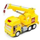 RATNA'S Hydra Crane My First Wheels Friction Powered Big Size Plastic Construction Toy Vehicle with Realistic Like Features Non Battery Operated for Kids to Play (Assorted Colours)