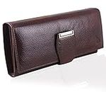 mtuggar Women Clutch Wallet Genuine Leather Brown (2805-BRN) (Brown)