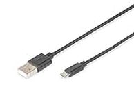 DIGITUS Câble Micro USB AK-300127-018-S Noir 1,8 m, USB 2.0-1.8 m