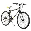 Hiland 24 26 inch Mountain Bike for Men Women, 21 Speeds High-Carbon Steel Frame, Sport Cycling MTB Bicycle for Adult Black