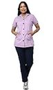 UNIFORM CRAFT Women's Polyester and Cotton Twill Nurse Uniform, Purple and Navy blue