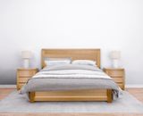 Amber - Tasmanian Oak Queen Bed + 2x Bedsides Set