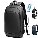 Laptop Backpack 17 Inch Waterproof Backpack Expandable Business Backpack With USB Charging Port Lightweight Travel Backpack Mens Stylish Laptop Rucksack For Work Sport Travel Business Office-Black
