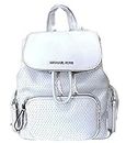 Michael Kors MK Women's Abbey Medium Perforated Backpack White