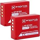 Baxxtar Pro NP-W126s NP-W126 Batteria 2x (reale 1140mAh) compatibile con Fujifilm X100F X100V X100VI X-A5 X-A7 X-E4 X-Pro2 X-S10 X-T3 X-T10 X-T20 X-T30 X-T50 X-T100 X-T200 ecc.