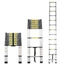 AGARO 3.8m (12.5 ft) Aluminium Telescopic Ladder, 13 Steps Foldable Ladder, EN131 Certified, Lightweight, Collapsible, Max Load up to 150 Kgs, 3.8 Meters or 12.5 ft Silver