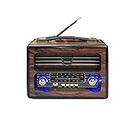 Delightful Decor Vintage Style Wooden Radio with USB SD TF Mp3 Player FM Radio Bluetooth Speaker