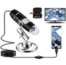 USB Digital Microscope 40X to 1000X, Bysameyee 8 LED Magnification Endoscope Camera with Carrying Case & Metal Stand, Compatible for Android Windows 7 8 10 Linux Mac