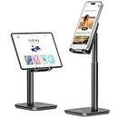 Nulaxy Phone Stand, Height Angle Adjustable Cell Phone Stand, Phone Holder for Desk Compatible with Phone 15 14 13 12 Mini 11 Pro Xs Max Xr X 8 7 6 6s Plus, All Smartphones (4-8 inches) - Black