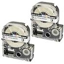 2 Compatibles Cassettes Rubans d'étiquettes SS9KW LC-3WBN LC-3WBN9 noir sur blanc 9mm x 8m pour Etiqueteuses Epson LabelWorks LW-300 LW-300L LW-400 LW-500 LW-600P LW-700 LW-900P LW-1000P