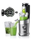 Jocuu Cold Press Juicer Machine with Large Feeding Chute, Slow Masticating Juicer for Vegetables and Fruits with High Juicer Yield, Effortless Cleaning, BPA Free Whole Fruit Juicer
