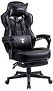 Zeanus Gaming Chairs for Adults Gaming Chair for Heavy People Recliner Computer Chair with Footrest Massage Gaming Chair Ergonomic Office Game Chair Recliner Racing Big and Tall Gaming Chair Black