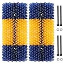 Livestock Scratch Brush, 2 Pcs Cow Brush with 4 Screws, Cattle Scratcher, Horse Brushes for Grooming, Cattle Supplies for Horse, Goat, Cow, Pig Scratching Itch Relief (Blue & Yellow)