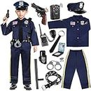 Joycover Police Officer Costume for Kids - Deluxe Police Costume for Kids with Accessories, Kids Costumes for Boys Girls