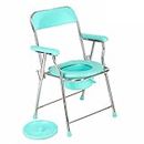 Medsor Impex Folding Commode Over Toilet, Bedside Commode Chair, Sturdy, Comfortable & Easy to clean Plastic Seat, Suitable for Old People, Pregnant Women and Disabled Individuals