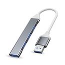 Hub USB 3.0 4-en-1 USB Splitter Port avec 1 Port USB 3.0 et 3 Ports USB 2.0 Compatible avec MacBook Pro Windows laptops et Autres appareils avec Ports USB-Gris