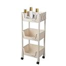 Rolling Utility Cart | Snack Cart Utility Cart Cosmetic Storage Holder, Rolling Book Cart, 2/3/4 Tiers Rolling Shelf for Home Organization