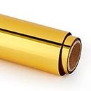 Tinzonc Permanent Vinyl Roll 12’’ X 5’ Chrome Gold Adhesive Vinyl, Gold Adhesive Craft Vinyl for Indoor and Outdoor Scrapbooking, Decals, Signs, Stickers (Glossy Gold)