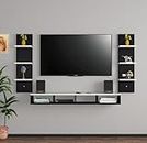 DAS Bolivar High Strength & Durable Engineered Wood TV Entertainment Unit Stand Set Top Box Stand for Living Room Black & White Large (Ideal for up to 55") Screen