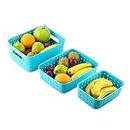 PK shopper Multipurpose Smart Shelf Basket, Fruits & Vegetables Storage Basket For Kitchen Set of 3